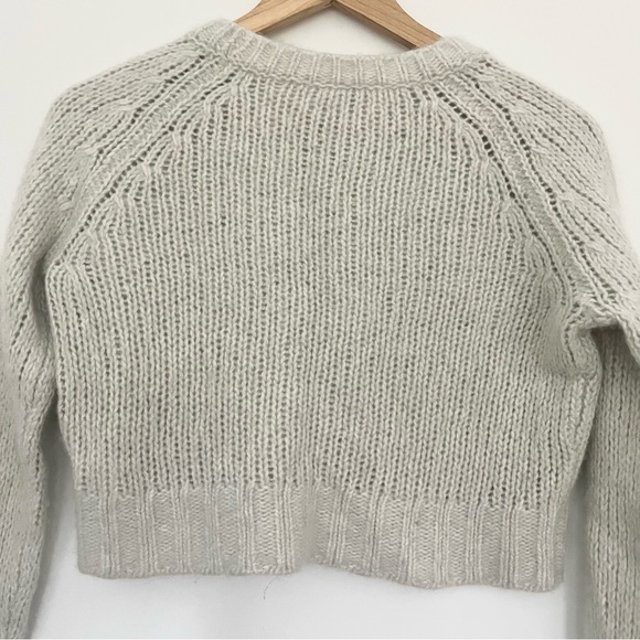 White + Warren Cashmere and Silk Light Gray Women's Sweater Small Cropped Soft - Picture 10 of 10